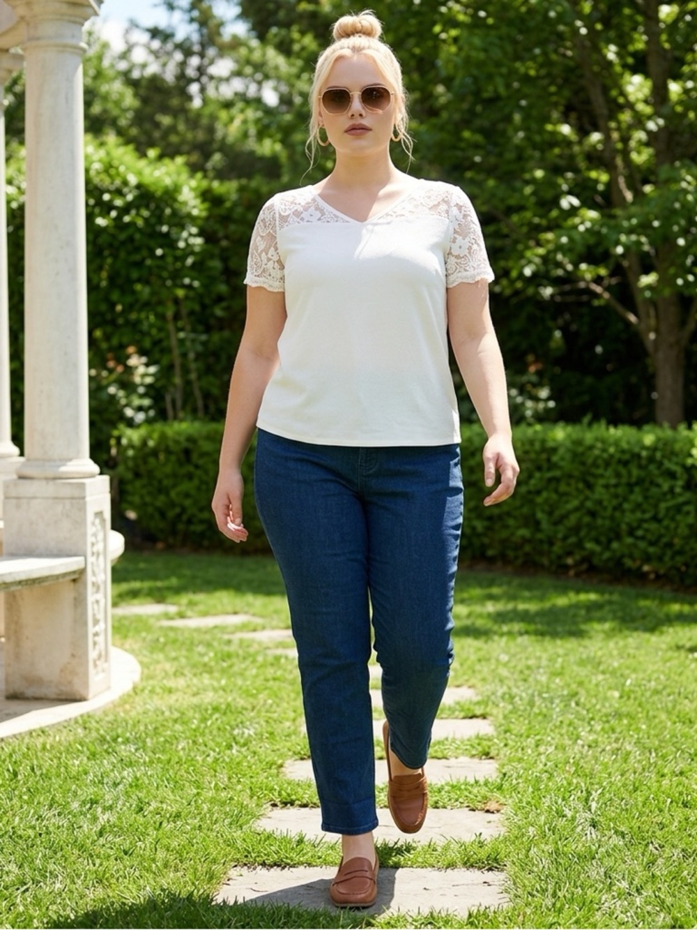 NWT Style & Co NWT SZ 16S blue slim leg mid rise jeans. Waist 38”-42”/inseam 28”